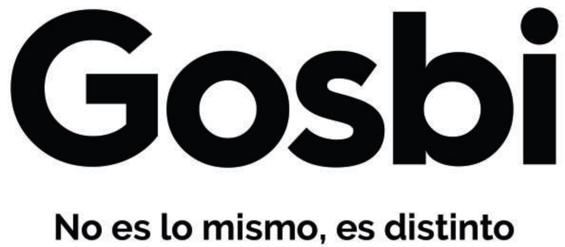 Logo de Gosbi con el eslogan "No es lo mismo, es distinto", representando una marca innovadora en el sector de alimentos para mascotas.